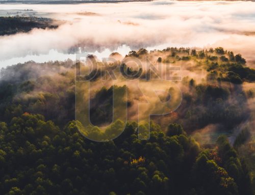 Jezioro Dąbrówka z lotu ptaka – panorama 360°